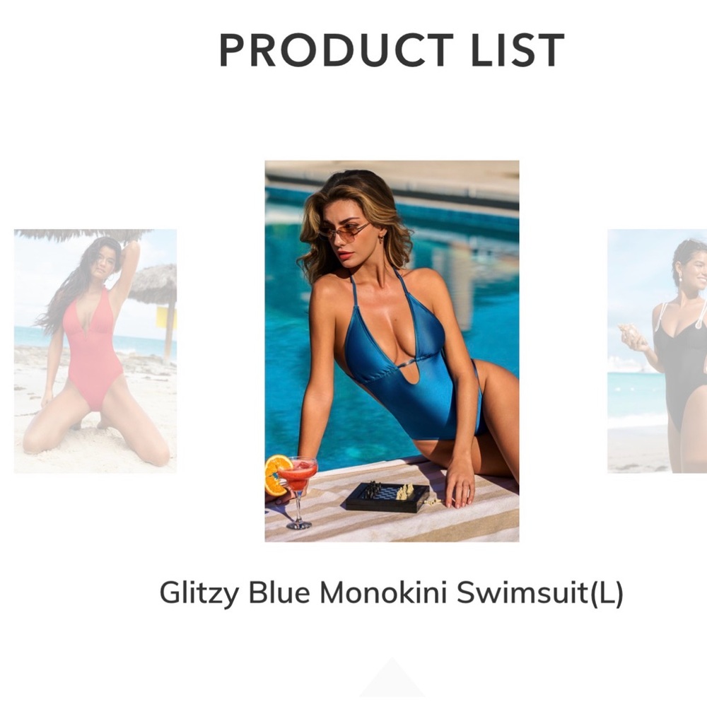 CUPSHE Glitzy Blue Monokini Swimsuit - Women Swim NWT - L